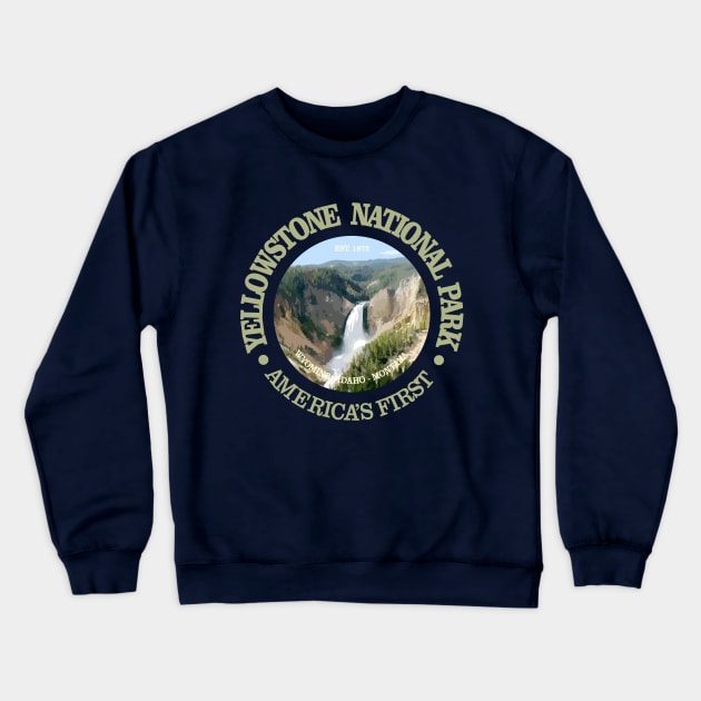 Yellowstone National Park (rd) Crewneck Sweatshirt by grayrider